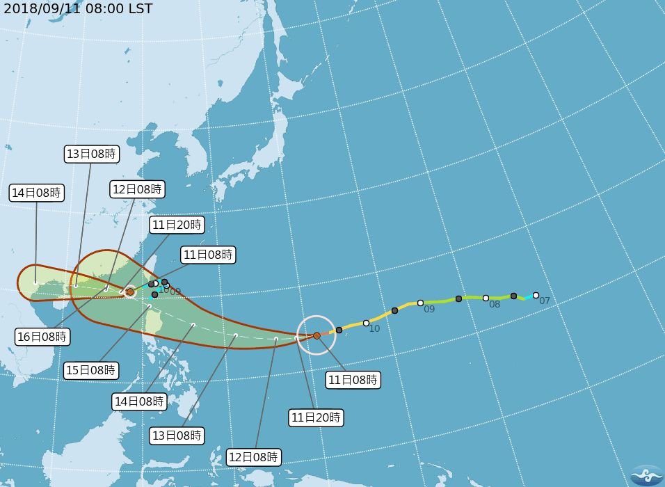 輕颱百里嘉生成遠颺 山竹轉強颱並持續增強