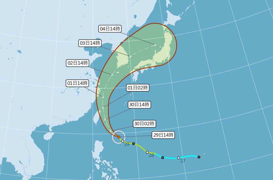輕颱米塔逼進 氣象局2030分發佈陸警