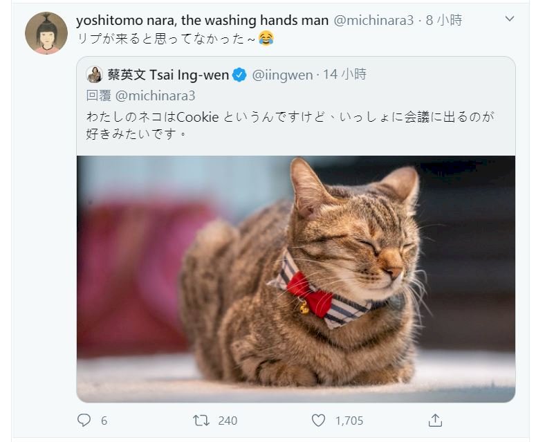 日藝術家感謝蔡總統援口罩 超萌蔡想想成嬌點
