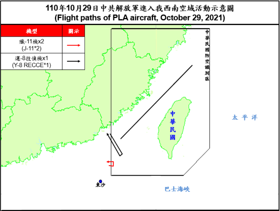 3架共機擾台 空軍兵力應對