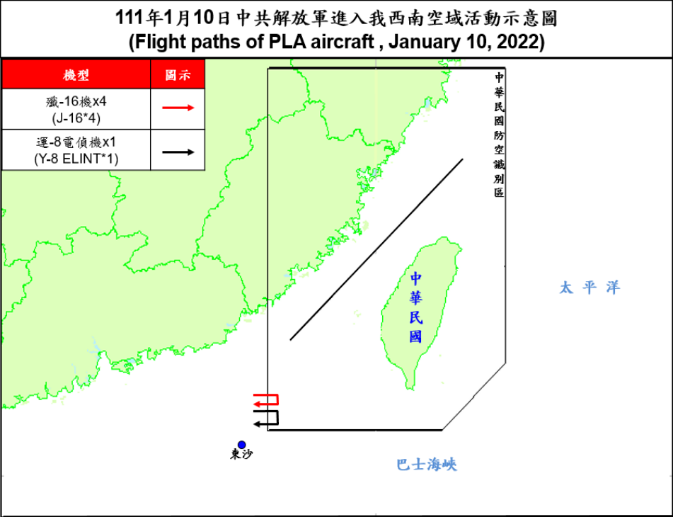 5架共機白天擾台西南ADIZ 空軍兵力應對