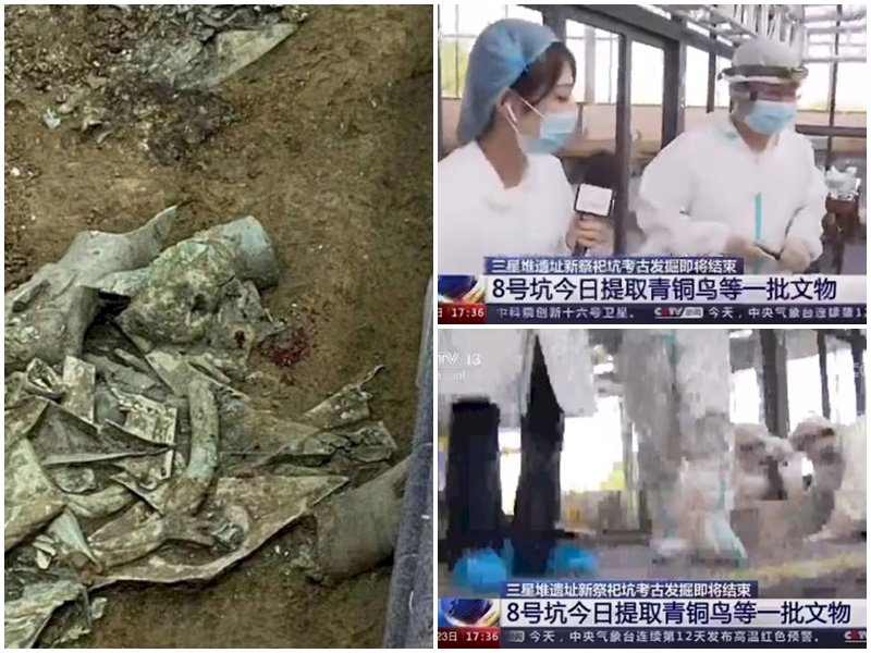 央視記者三星堆失足 &nbsp;網傳：國寶扁了