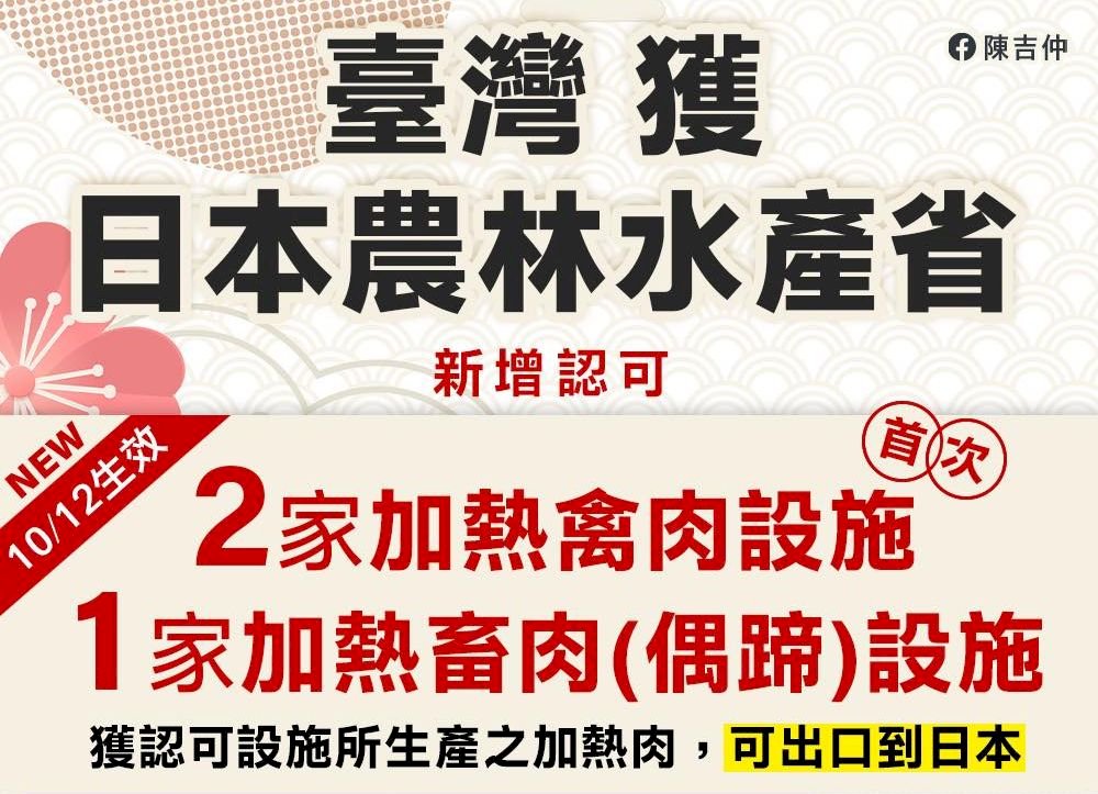 外銷突破  台灣加熱禽肉重返日本市場