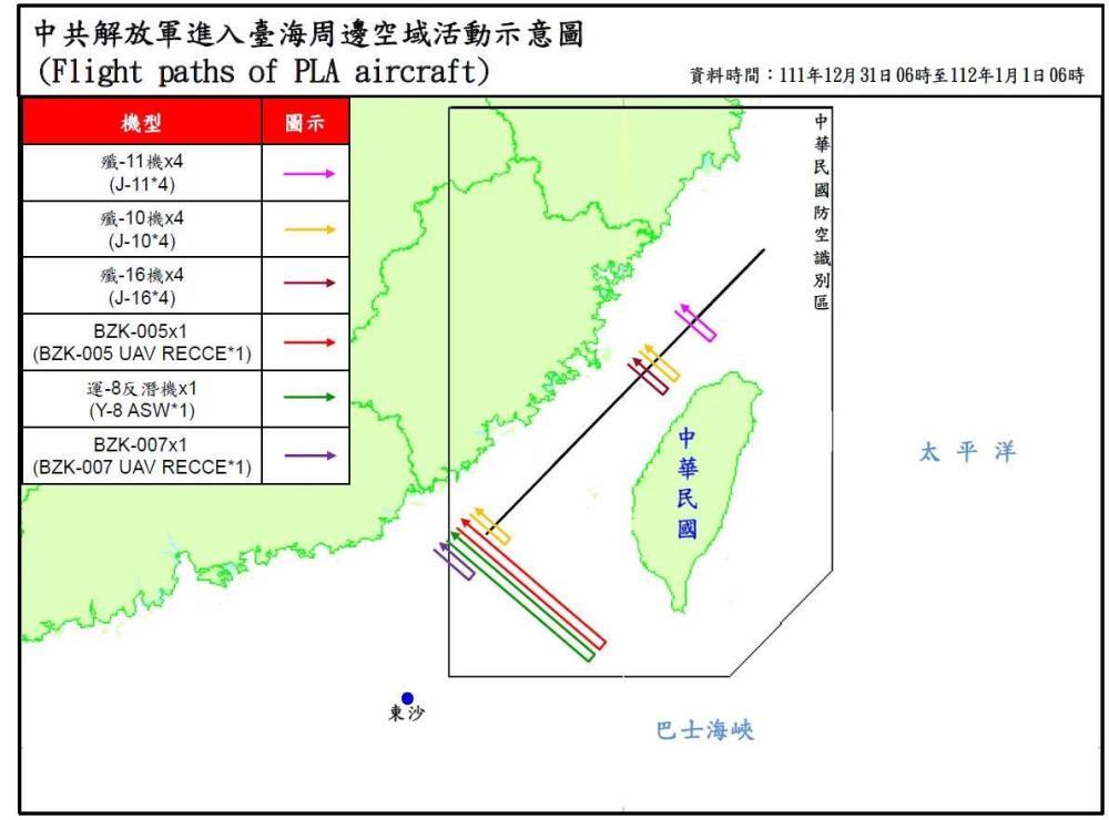 共機跨年迫近擾台 專家估今年再逼我領海上空