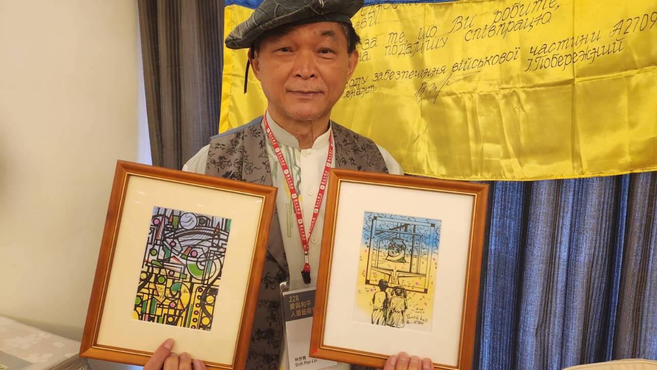 旅美藝術家林世寶1天1畫為烏克蘭祈禱 義賣募款打造和平鐘