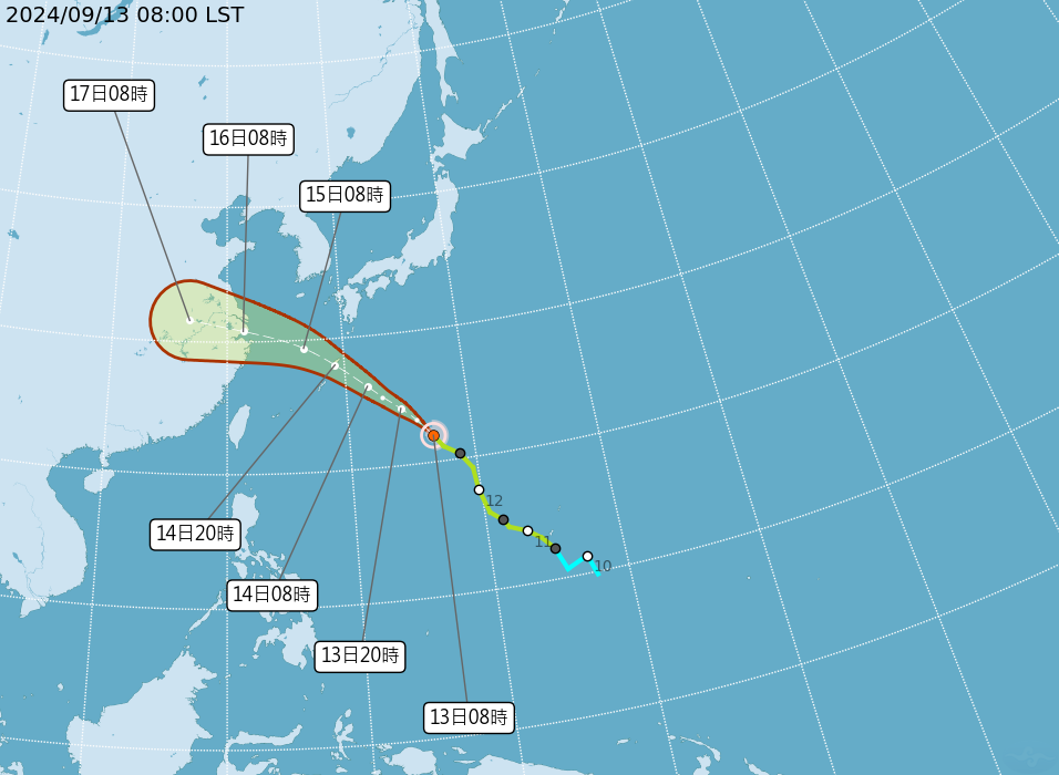 颱風貝碧佳9/14起接近日本 當局籲嚴防災害級風勢